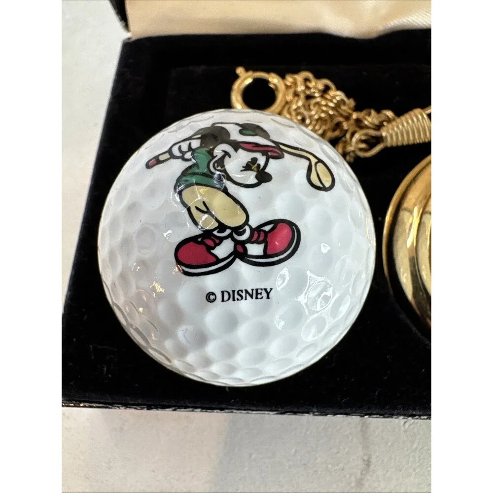 Colibri Disney Mickey Mouse Pocket Watch w/ Golf Ball Set VTG
